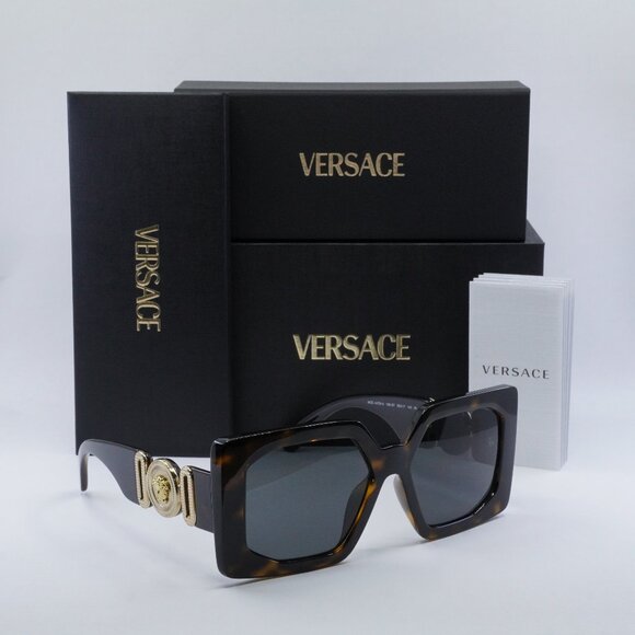 Versace VE4478U 108/87 Square Sunglasses - Havana/Dark Grey main image 10